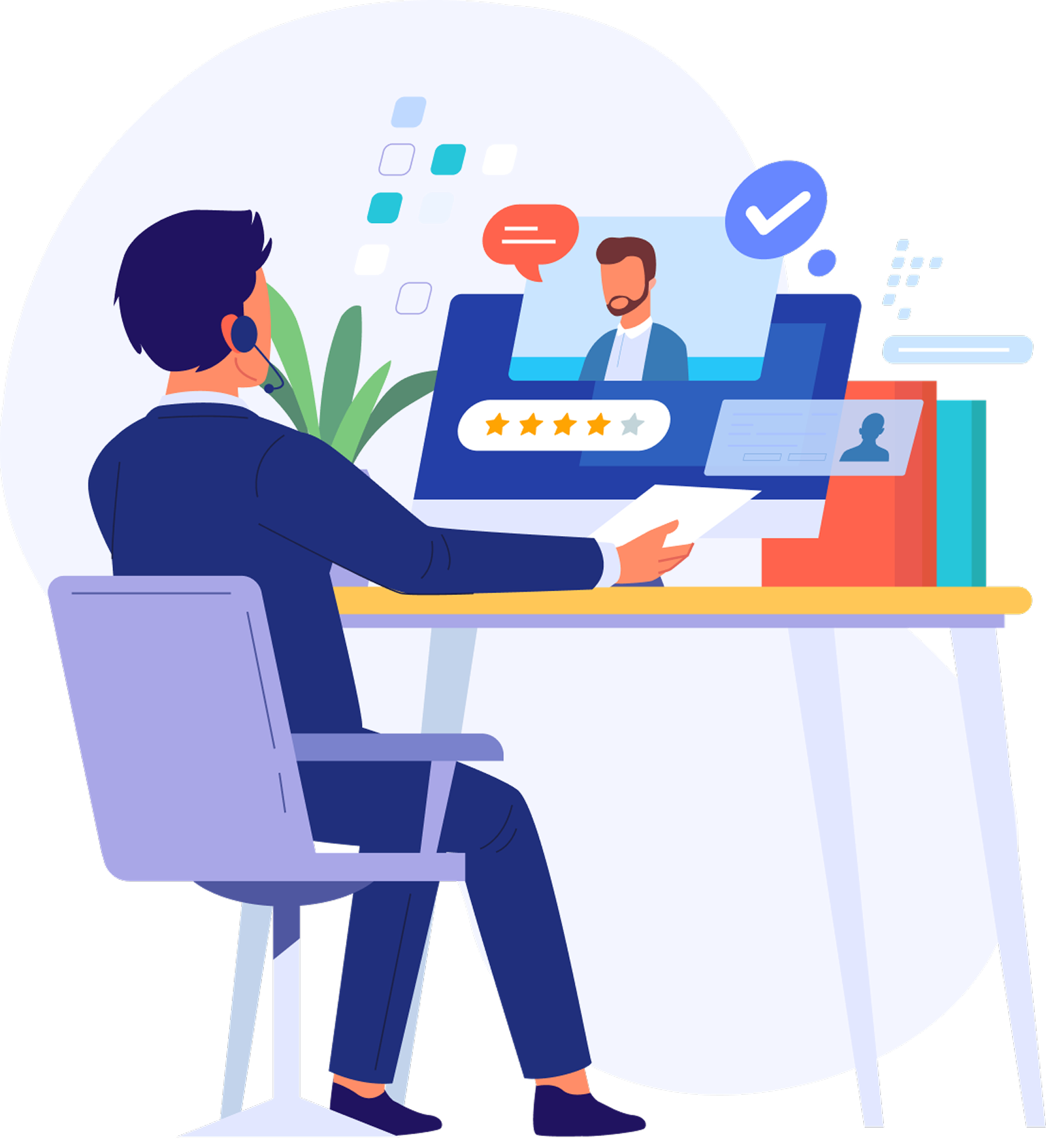 Ilustración de beneficios del trabajo remoto